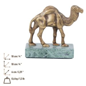 Figurka Wielbłąd Z1 Mosiądz Polerowany Dromader Symbol Wytrwałości
