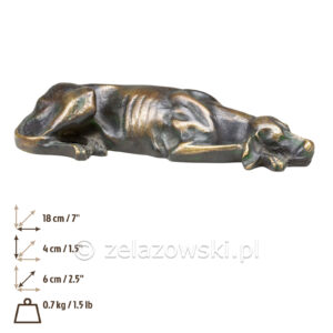 Figura Pies Z11 Myśliwski Leżący z Mosiądzu