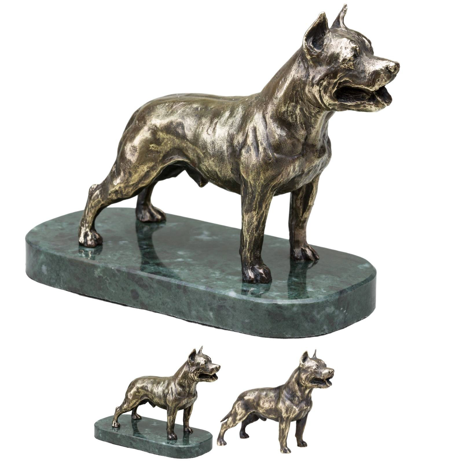 Figurka Pitbull Z13 Pies, Rzeźba z Mosiądzu