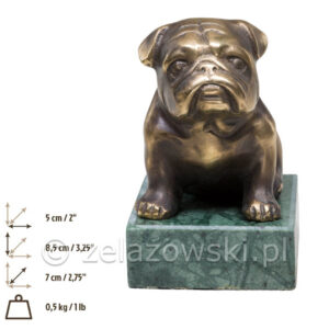 Figura Mops Z2 Mosiądz Patynowany Piesek