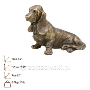 Figura Pies Z26 Jamnik Siedzący z Mosiądzu