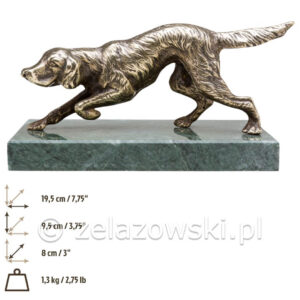 Figura Pies Z4 Mosiądz Patynowany Polski Spaniel Myśliwski