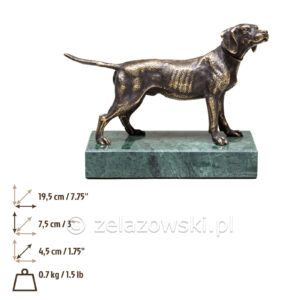 Figura Pies Z6 Pointer Angielski, Mosiądz Patynowany