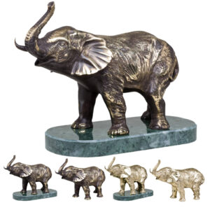 Duża Rzeźba figura słonia z mosiądzu Z7