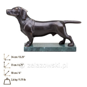 Figura Pies Jamnik Z64 Rzeźba Mosiężna
