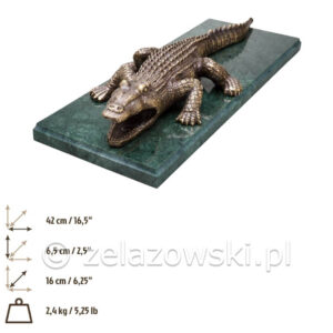 Figura Krokodyl Z73 Mosiądz Patynowany