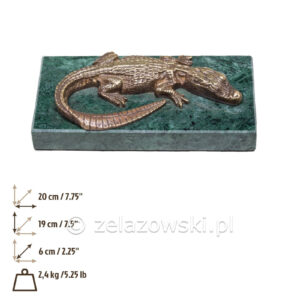 Figurka Krokodyl Mały Z72 Rzeźba z Mosiądzu