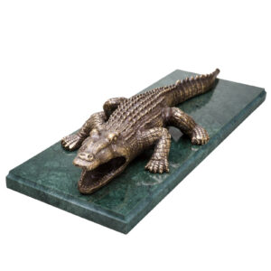 Figura Krokodyl Z73 Mosiądz Patynowany