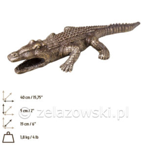 Figura Krokodyl Z73 Mosiądz Patynowany