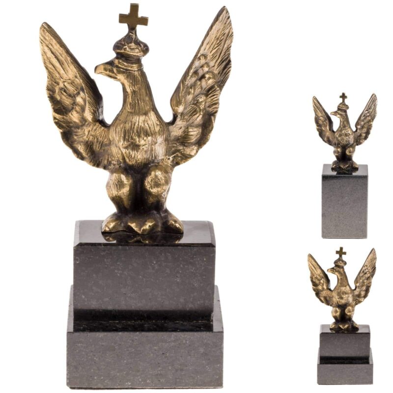 Figura Orzeł w Koronie Z88 Rzeźba z Mosiądzu statuetka orła
