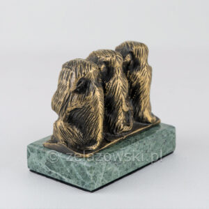 Figura Trzy Małpki Z95 Rzeźba z Mosiądzu