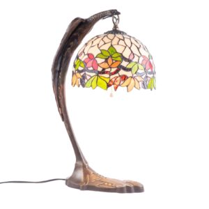 Lampa Orzeł LA3 Stojąca Retro Mosiądz Abażur Witrażowy Lampa w Stylu Tiffany