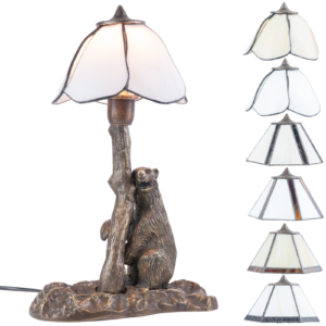 Lampa Niedźwiedź LA14 Stojąca Retro Mosiądz Abażur Witrażowy Lampa w Stylu Tiffany