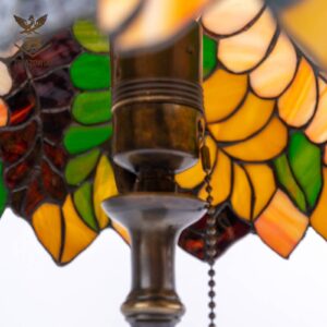 Lampa Świecznikowa LA20 Stojąca Retro Mosiądz Patynowany Abażur Witrażowy Lampa w Stylu Tiffany
