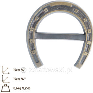 Podkowa ME9 Mosiężna Patynowana Duża Do Powieszenia Na Ścianę