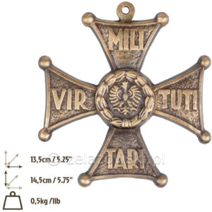 Medalion Virtuti Militari ME18 Mosiądz Patynowany, Na Ścianę