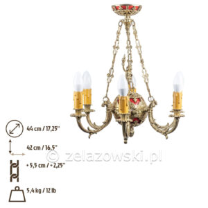 Żyrandol 6-ramienny ZL4 Chłopiec, Mosiądz